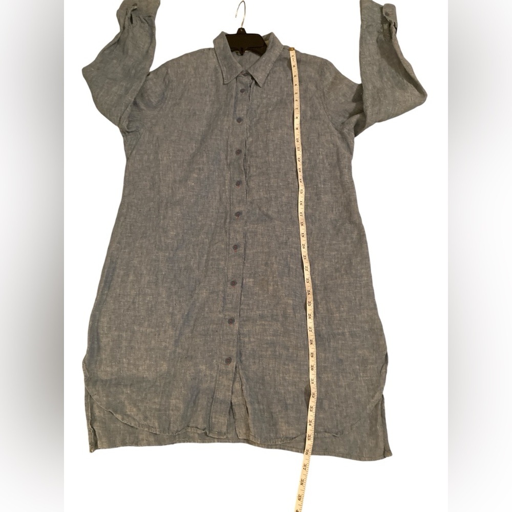 Soft Surroundings 100% Linen Lagenlook Long Sleeve Shirt Dress. Size Large. - Picture 12 of 14